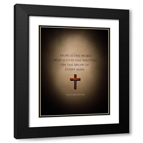 Victor Hugo Quote: Hope Black Modern Wood Framed Art Print with Double Matting by ArtsyQuotes