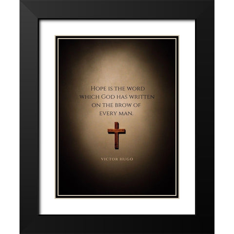 Victor Hugo Quote: Hope Black Modern Wood Framed Art Print with Double Matting by ArtsyQuotes