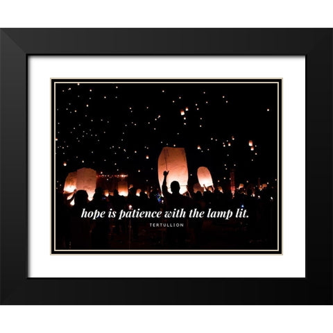 Tertullian Quote: Hope is Patience Black Modern Wood Framed Art Print with Double Matting by ArtsyQuotes