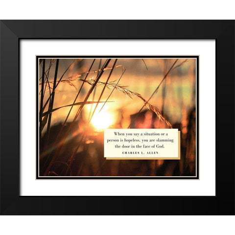 Charles L. Allen Quote: Slamming the Door Black Modern Wood Framed Art Print with Double Matting by ArtsyQuotes