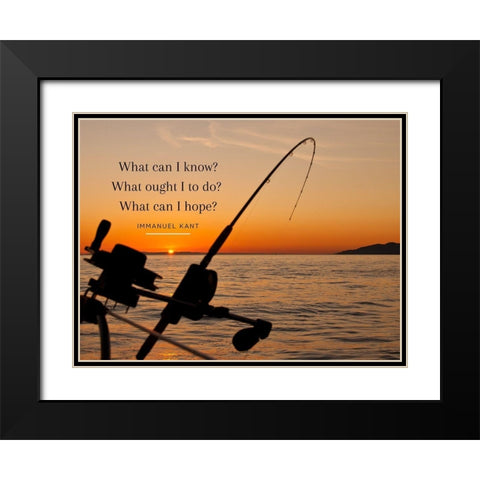 Immanuel Kant Quote: What Can I Know Black Modern Wood Framed Art Print with Double Matting by ArtsyQuotes