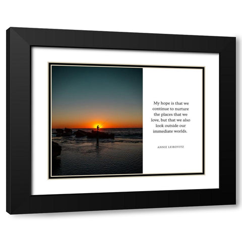 Annie Leibovitz Quote: Continue to Nurture Black Modern Wood Framed Art Print with Double Matting by ArtsyQuotes