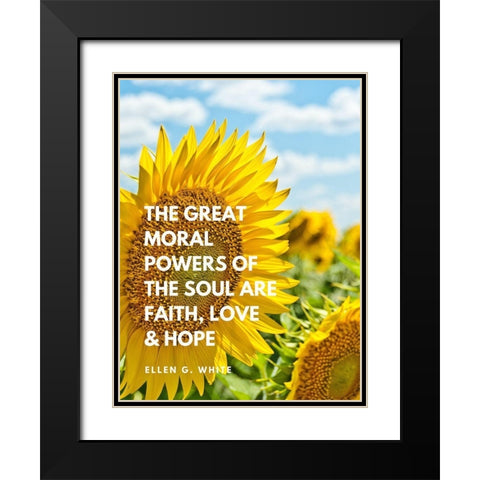 Ellen G. White Quote: Great Moral Powers Black Modern Wood Framed Art Print with Double Matting by ArtsyQuotes