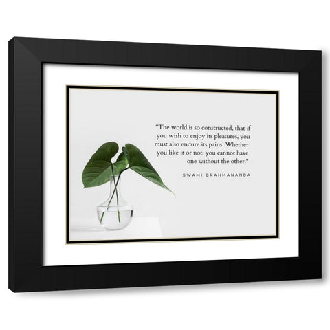 Swami Brahmananda Quote: Endure its Pains Black Modern Wood Framed Art Print with Double Matting by ArtsyQuotes