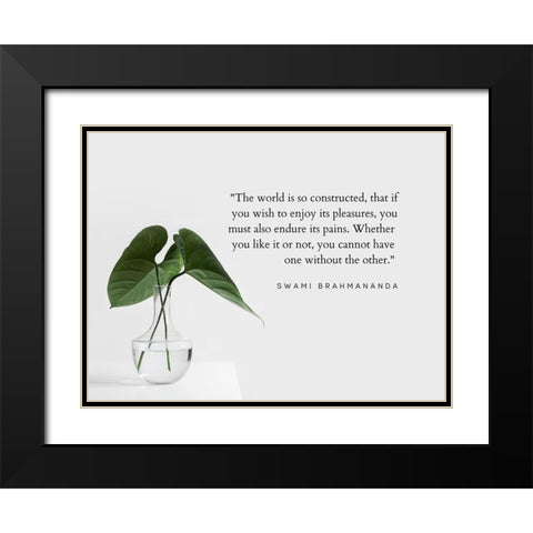 Swami Brahmananda Quote: Endure its Pains Black Modern Wood Framed Art Print with Double Matting by ArtsyQuotes