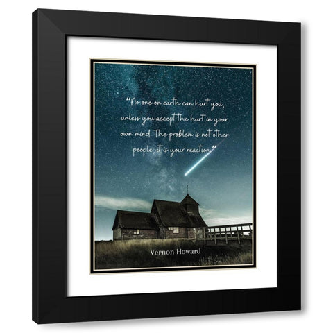 Vernon Howard Quote: It is Your Reaction Black Modern Wood Framed Art Print with Double Matting by ArtsyQuotes