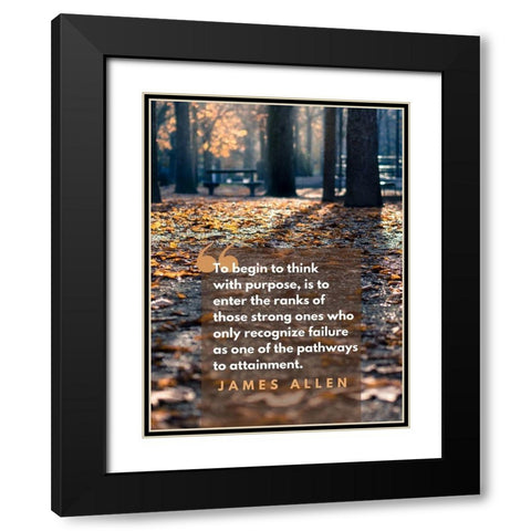 James Allen Quote: Recognize Failure Black Modern Wood Framed Art Print with Double Matting by ArtsyQuotes