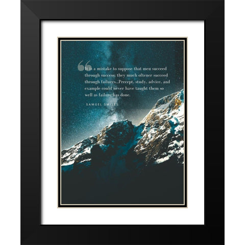 Samuel Smiles Quote: Succeed Through Success Black Modern Wood Framed Art Print with Double Matting by ArtsyQuotes