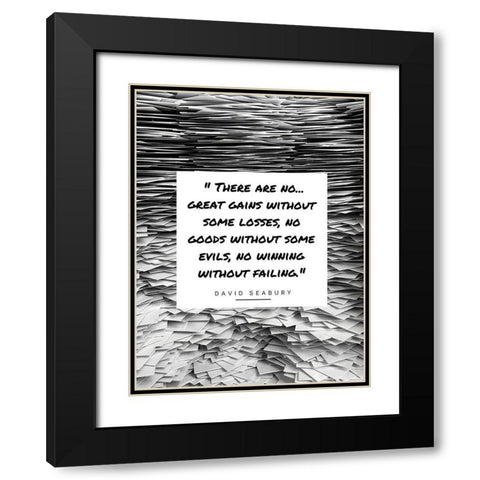 David Seabury Quote: Great Gains Black Modern Wood Framed Art Print with Double Matting by ArtsyQuotes