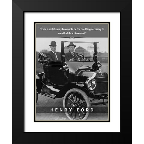 Henry Ford Quote: Worthwhile Achievement Black Modern Wood Framed Art Print with Double Matting by ArtsyQuotes