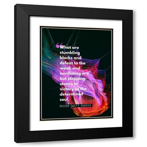 Orison Swett Marden Quote: Stumbling Blocks Black Modern Wood Framed Art Print with Double Matting by ArtsyQuotes