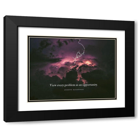 Joseph Sugarman Quote: Every Problem Black Modern Wood Framed Art Print with Double Matting by ArtsyQuotes