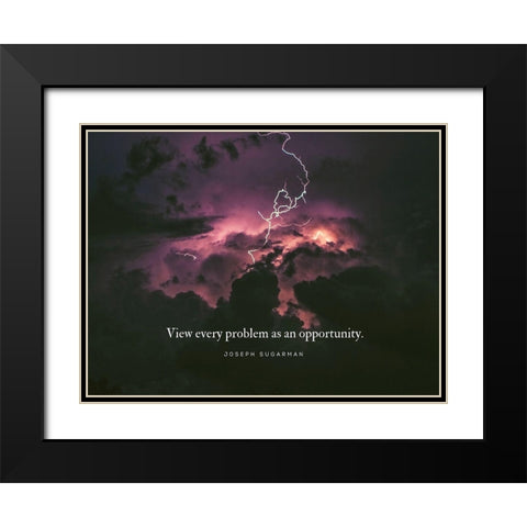 Joseph Sugarman Quote: Every Problem Black Modern Wood Framed Art Print with Double Matting by ArtsyQuotes