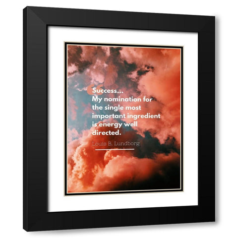 Louis B. Lundborg Quote: Success Black Modern Wood Framed Art Print with Double Matting by ArtsyQuotes