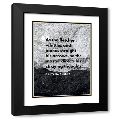 Gautama Buddha Quote: Straying Thoughts Black Modern Wood Framed Art Print with Double Matting by ArtsyQuotes