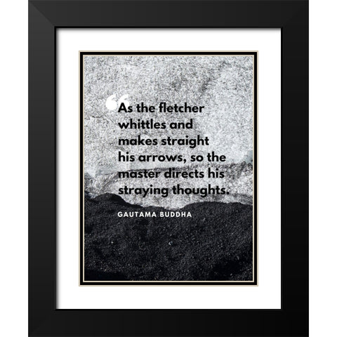 Gautama Buddha Quote: Straying Thoughts Black Modern Wood Framed Art Print with Double Matting by ArtsyQuotes