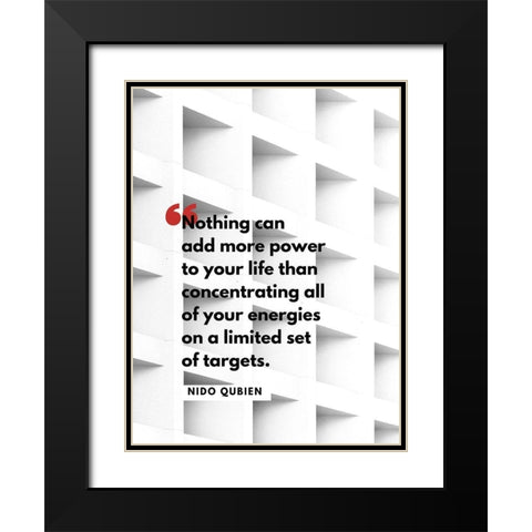 Nido Qubein Quote: Limited Set of Targets Black Modern Wood Framed Art Print with Double Matting by ArtsyQuotes