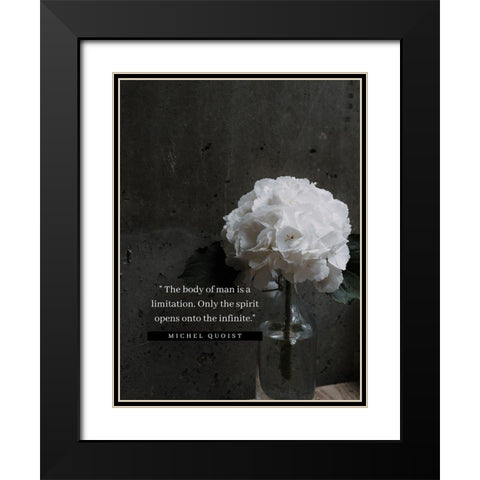 Michel Quoist Quote: The Body of Man Black Modern Wood Framed Art Print with Double Matting by ArtsyQuotes