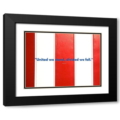 Aesop Quote: United We Stand Black Modern Wood Framed Art Print with Double Matting by ArtsyQuotes