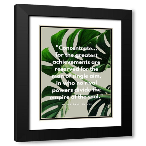 Orison Swett Marden Quote: Concentrate Black Modern Wood Framed Art Print with Double Matting by ArtsyQuotes