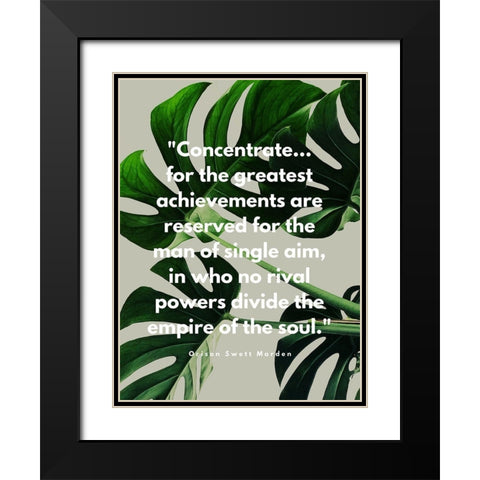 Orison Swett Marden Quote: Concentrate Black Modern Wood Framed Art Print with Double Matting by ArtsyQuotes