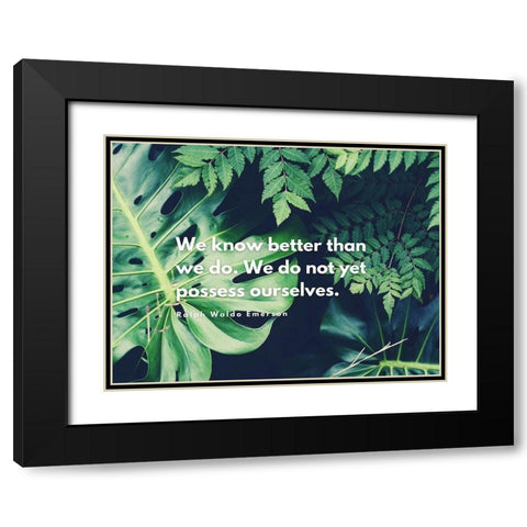 Ralph Waldo Emerson Quote: We Know Better Than We Do Black Modern Wood Framed Art Print with Double Matting by ArtsyQuotes