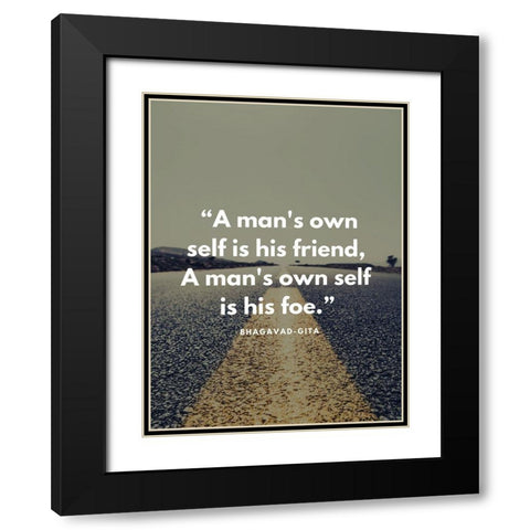 Bhagavad-Gita Quote: Own Self Black Modern Wood Framed Art Print with Double Matting by ArtsyQuotes