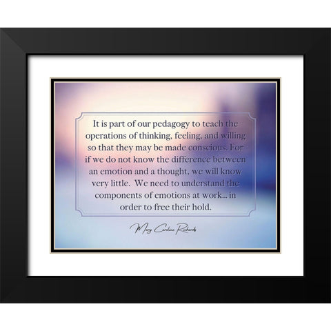 Mary Caroline Richards Quote: Operations of Thinking Black Modern Wood Framed Art Print with Double Matting by ArtsyQuotes