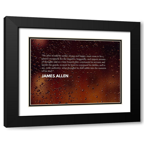 James Allen Quote: Strong and Happy Black Modern Wood Framed Art Print with Double Matting by ArtsyQuotes