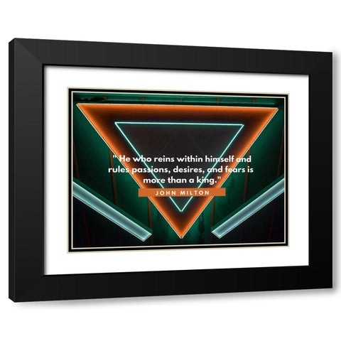 John Milton Quote: Passions, Desires, and Fears Black Modern Wood Framed Art Print with Double Matting by ArtsyQuotes