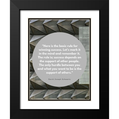 David Joseph Schwartz Quote: Winning Success Black Modern Wood Framed Art Print with Double Matting by ArtsyQuotes