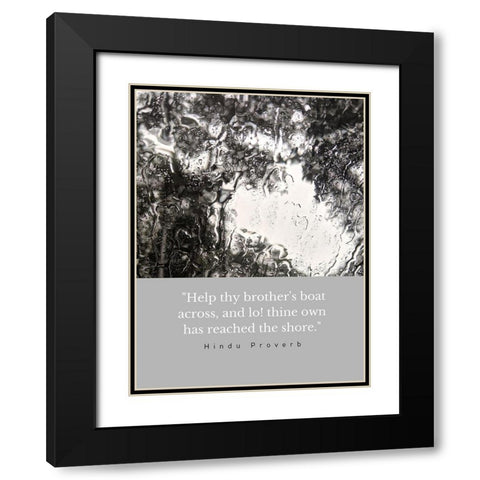Hindu Proverb Quote: Help Black Modern Wood Framed Art Print with Double Matting by ArtsyQuotes