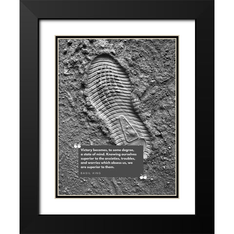 Basil King Quote: Victory Black Modern Wood Framed Art Print with Double Matting by ArtsyQuotes