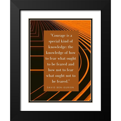 David Ben-Gurion Quote: Fear Black Modern Wood Framed Art Print with Double Matting by ArtsyQuotes