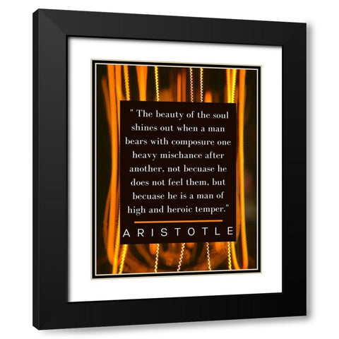 Aristotle Quote: The Soul Shines Black Modern Wood Framed Art Print with Double Matting by ArtsyQuotes