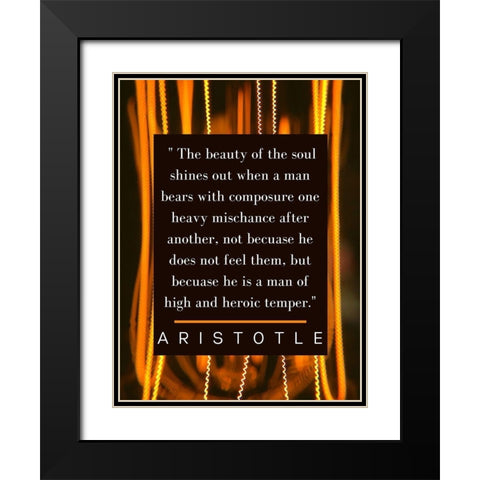 Aristotle Quote: The Soul Shines Black Modern Wood Framed Art Print with Double Matting by ArtsyQuotes