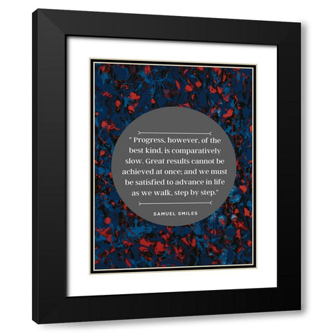 Samuel Smiles Quote: Great Results Black Modern Wood Framed Art Print with Double Matting by ArtsyQuotes