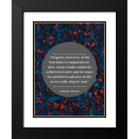 Samuel Smiles Quote: Great Results Black Modern Wood Framed Art Print with Double Matting by ArtsyQuotes