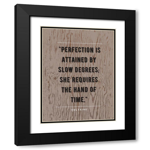 Voltaire Quote: Perfection Black Modern Wood Framed Art Print with Double Matting by ArtsyQuotes