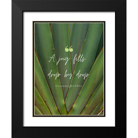 Gautama Buddha Quote: Drop by Drop Black Modern Wood Framed Art Print with Double Matting by ArtsyQuotes