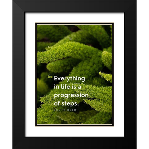 Scott Reed Quote: Progression of Steps Black Modern Wood Framed Art Print with Double Matting by ArtsyQuotes