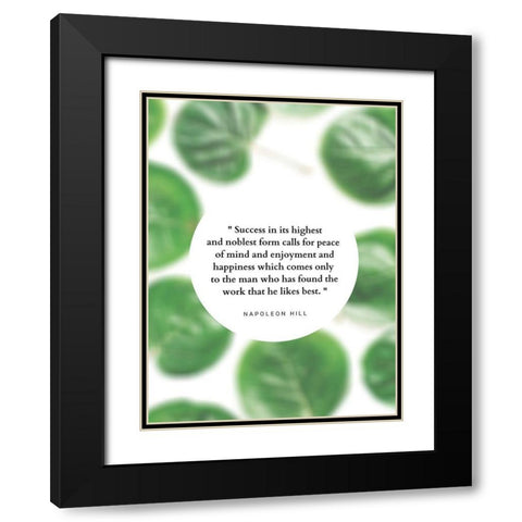 Napoleon Hill Quote: Peace of Mind Black Modern Wood Framed Art Print with Double Matting by ArtsyQuotes