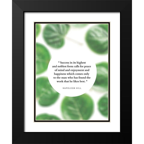 Napoleon Hill Quote: Peace of Mind Black Modern Wood Framed Art Print with Double Matting by ArtsyQuotes