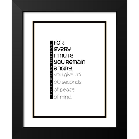 Ralph Waldo Emerson Quote: Peace of Mind Black Modern Wood Framed Art Print with Double Matting by ArtsyQuotes