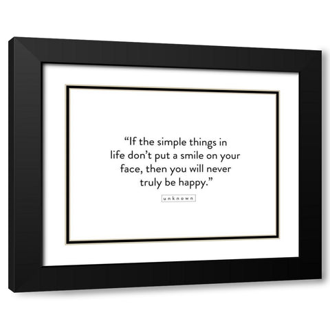 Artsy Quotes Quote: Truly Be Happy Black Modern Wood Framed Art Print with Double Matting by ArtsyQuotes