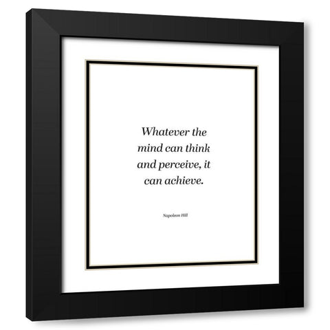 Napoleon Hill Quote: Think and Perceive Black Modern Wood Framed Art Print with Double Matting by ArtsyQuotes