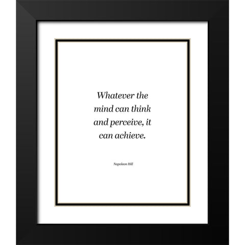 Napoleon Hill Quote: Think and Perceive Black Modern Wood Framed Art Print with Double Matting by ArtsyQuotes