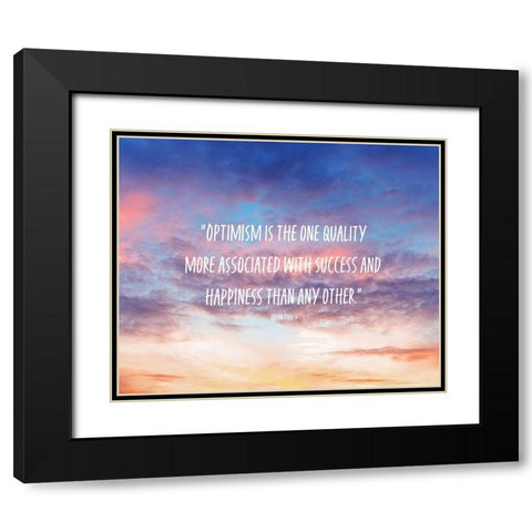 Brian Tracy Quote: Optimism Black Modern Wood Framed Art Print with Double Matting by ArtsyQuotes