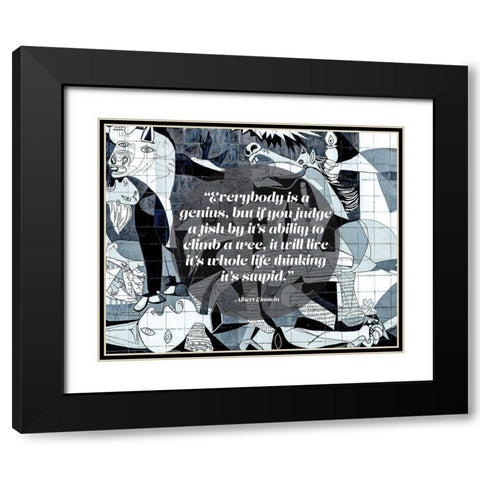 Albert Einstein Quote: Genius (Picasso Guernica) Black Modern Wood Framed Art Print with Double Matting by ArtsyQuotes