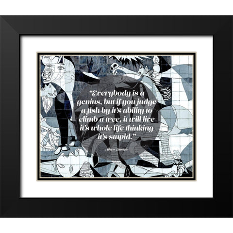 Albert Einstein Quote: Genius (Picasso Guernica) Black Modern Wood Framed Art Print with Double Matting by ArtsyQuotes